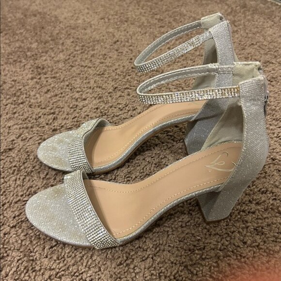 Windsor Silver Strappy Heeled Sandals - Picture 1 of 2